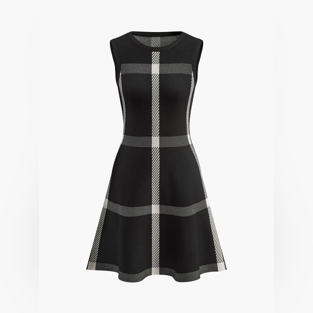 22 Commense Retro Checked Knit Tank Dress - Picture 6 of 6